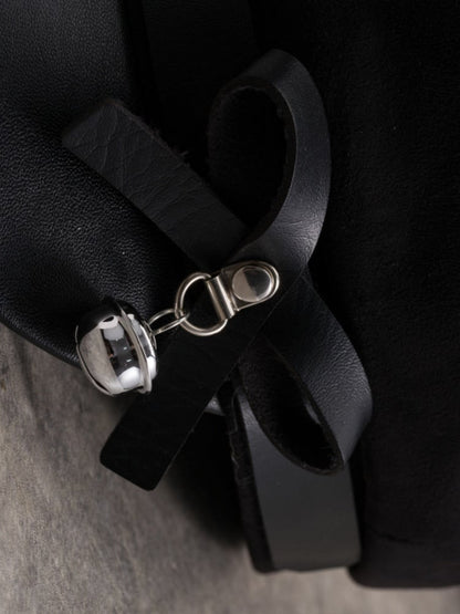 Charm Black Gothic Buckle Design Beret Bell Bowknot Hat Decorated