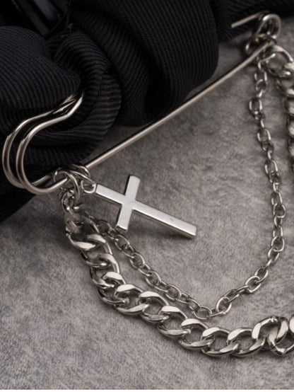 Schwarzer Bowknot-Clip verzierte Klaue mit Kreuz