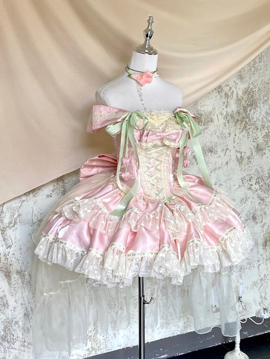 Fairy and Corset Green Dress Pink Theme Kei Tulip