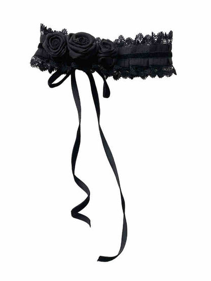 Choker Schwarz Rot Blau Dunkel / Lila Rosen