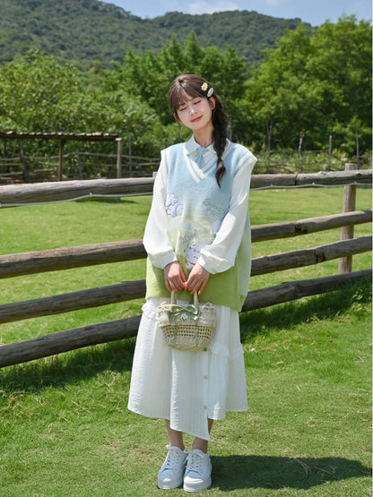 White  Asymmetrical Hem Skirt