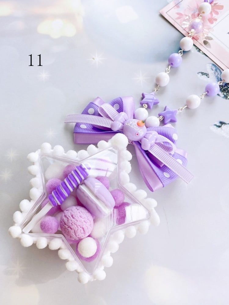 Star Bowknot and Bead Decora Necklace