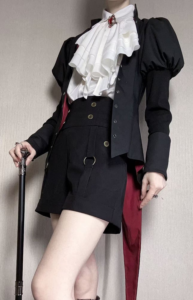 Swallow Mandarin Fashion Ouji Black Top Tail Juliette Lolita Collar Sleeves
