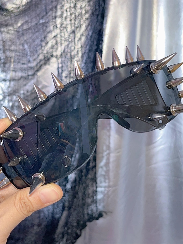 Lunettes de soleil Cyberpunk à clous foncés/blancs/verts/jaunes