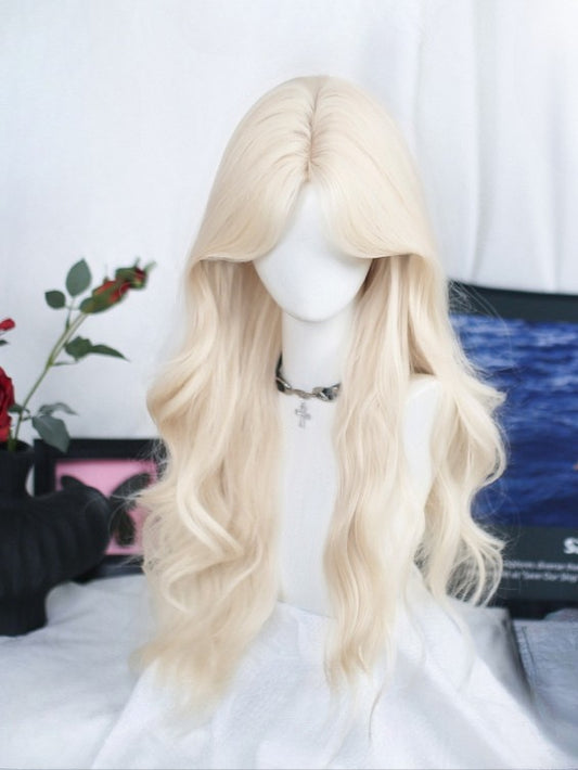 Length 70CM Wavy Bangs Wig Curtain Blonde With