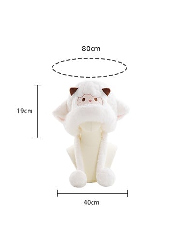 White Cute Lamb Plush Winter Hat