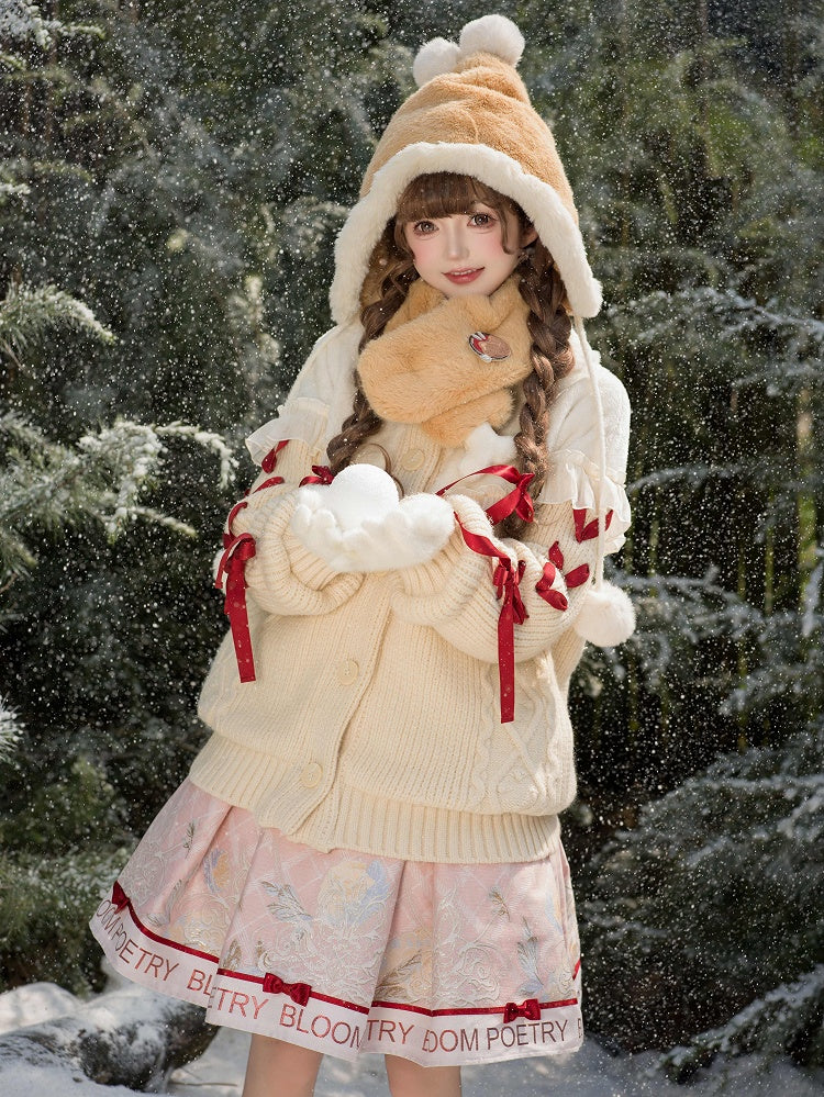 Plush Cardigan Creamy Winter White Cozy Collar Sweater