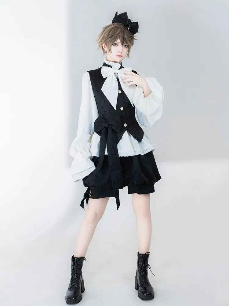 Bishop Ouji Sleeves Lolita Shirt Neckline Poet White Ruffle