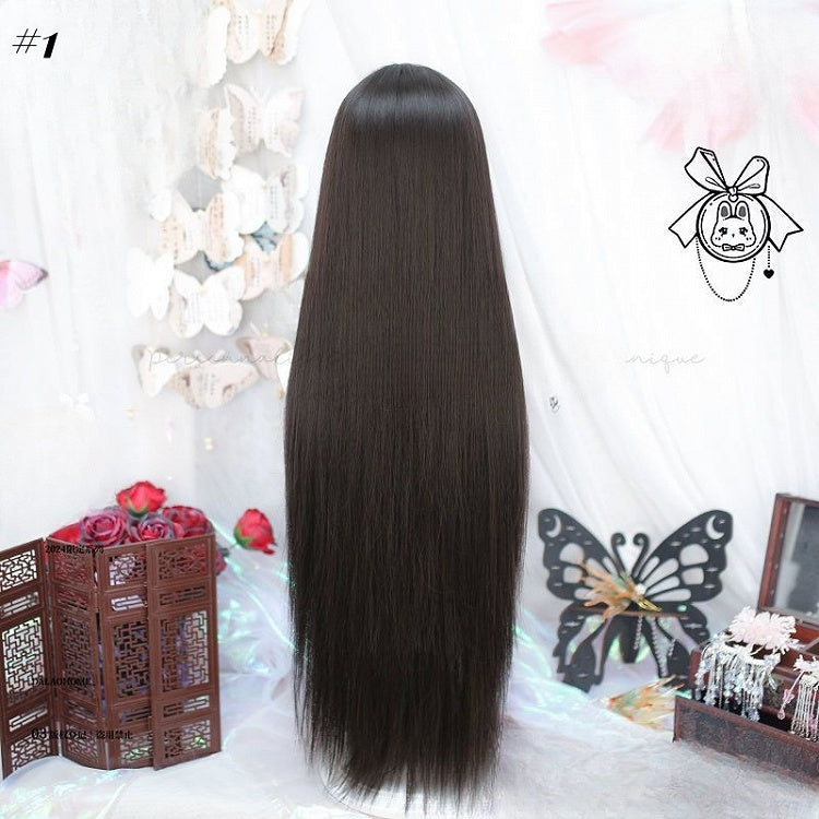 Under Bust Length Wig with Bangs
