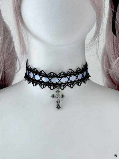 Gothic Cross Pendant Lolita Choker