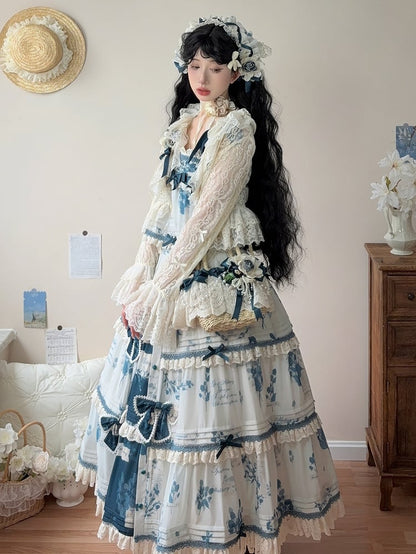 Skirt Summer Cami + Top Print Available Plus Lolita Set Blue Sizes Mulberry
