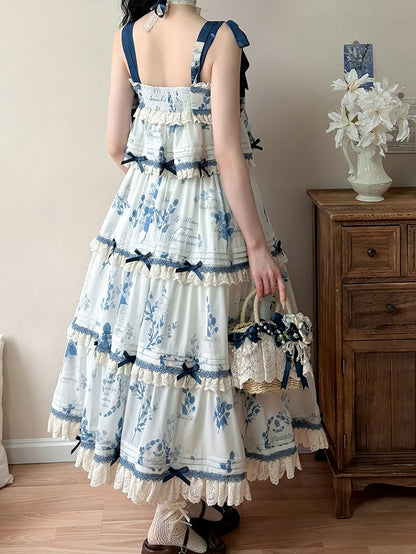 Skirt Summer Cami + Top Print Available Plus Lolita Set Blue Sizes Mulberry