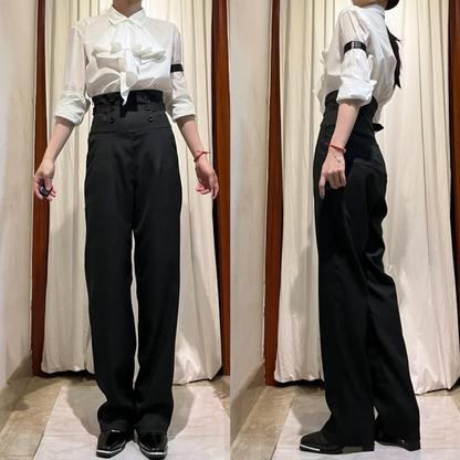 Black Corset Belt High Waist Ouji Lolita Pants