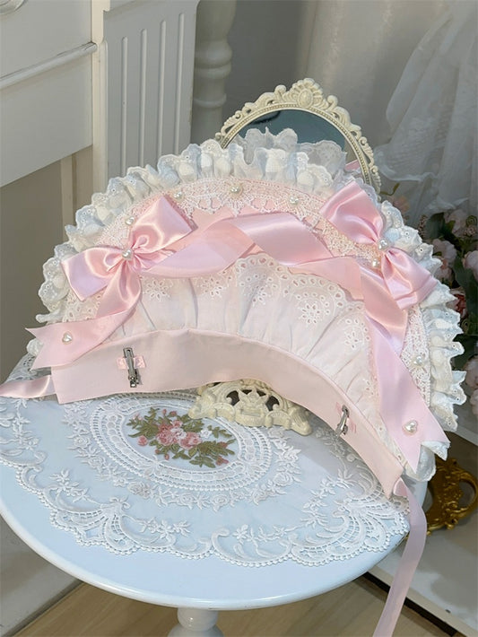 Old School Black / Pink Lolita Bonnet Green