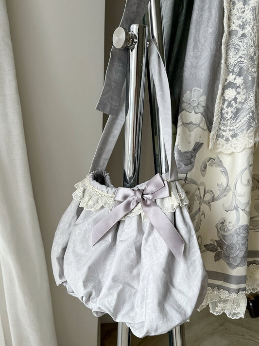 Pink Bag Gray Blue Hand /