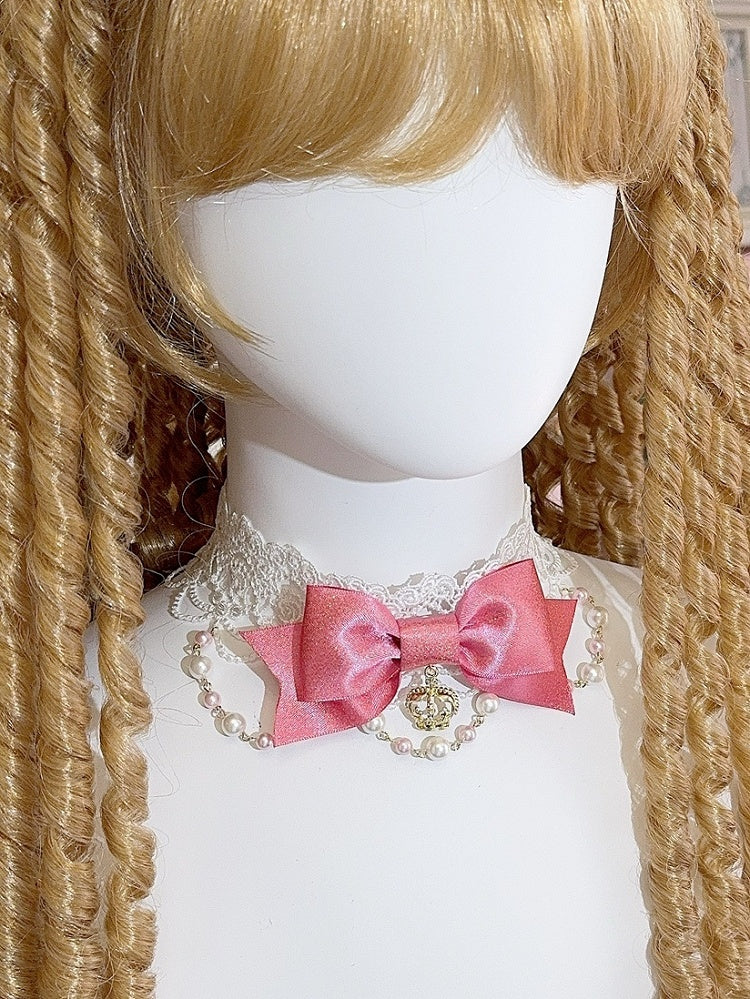 Beaded And Options Pendant Lace Color Crown 4 Choker Bowknot