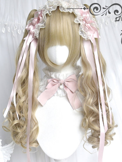 + Wigs Ponytails Wavy Short Bangs Two Blonde Long Claw With