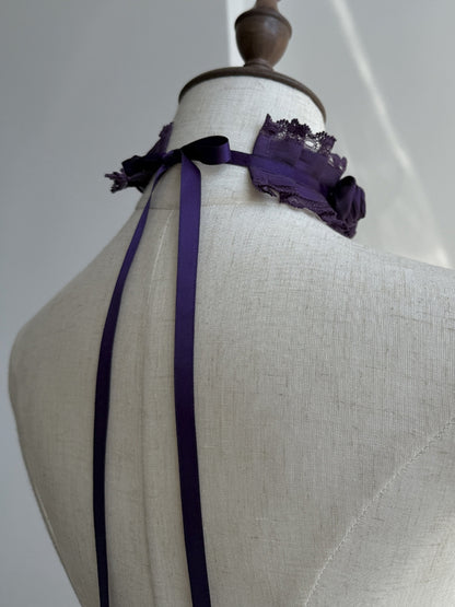 Choker Schwarz Rot Blau Dunkel / Lila Rosen