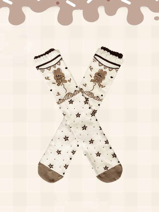 Chcoclate Theme Brown Sweet Lolita Calf Socks