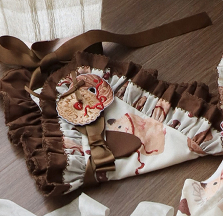 Embroidery Lolita Headscarf Available in Patch colors with 3 Biscuit