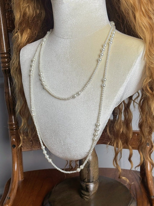 Beaded Necklace White