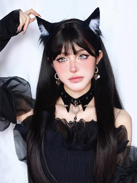 72CM Bangs Wig With Straight Length Black Air