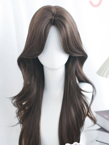 Wigs Wavy Brown/Black 55-60cm Long