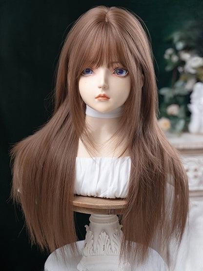 Straight Bangs With Wig Length Air Brown 73CM