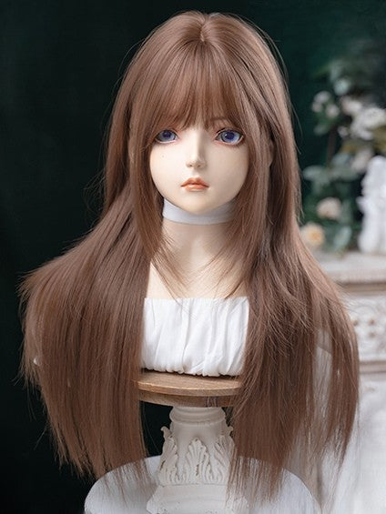 Straight Bangs With Wig Length Air Brown 73CM