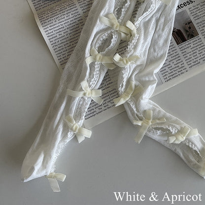 Floral Color Underknee with Options Design Bowknot Pattern 19 Cut-out Stockings