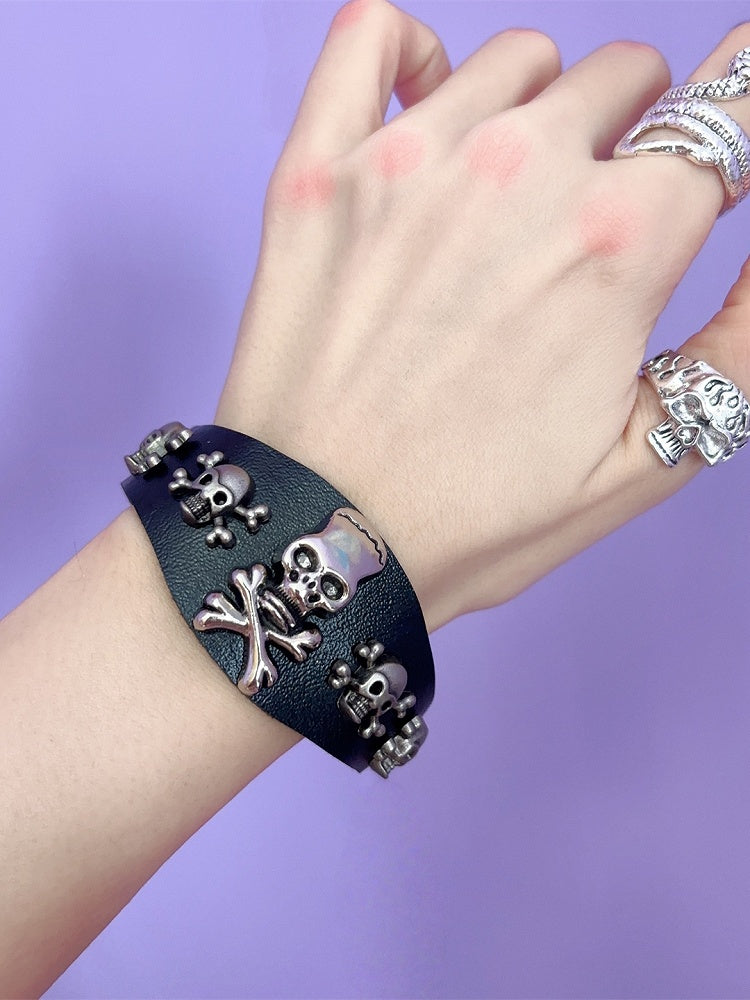 Black/White/Pink Decorated Y2K Skeleton Bracelet