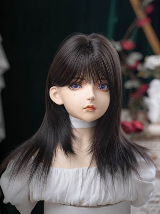 Air Length Black Wig Straight With 54CM Bangs