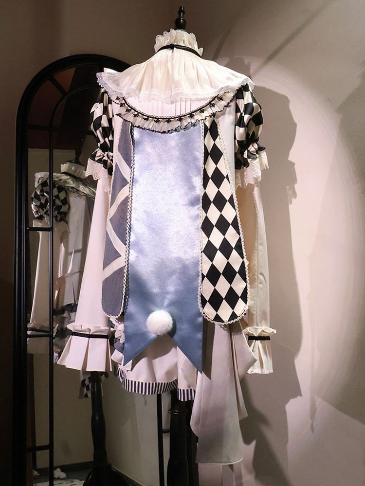 Train Ouji Fashion + Poker Shorts+ in Vibes Light Wonderland Card Outfit-Shirt Collar Detachable Theme Alice Blue