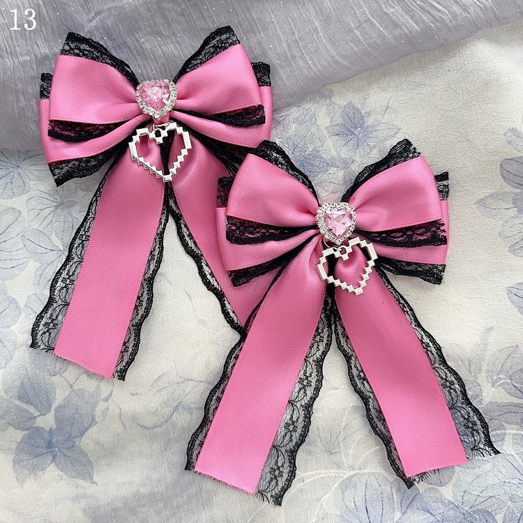 Heart Decorated 15 Hairclips Options Bowknot