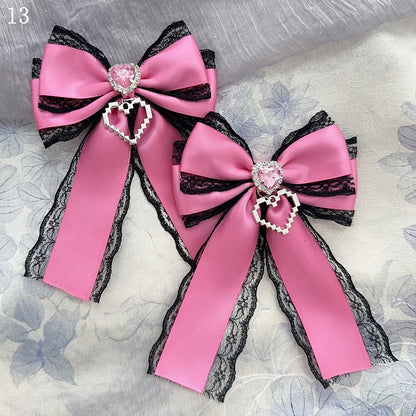 Heart Decorated 15 Hairclips Options Bowknot