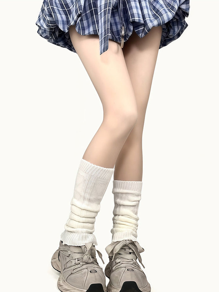 Knitted Blue/Yellow/Black/White Leg Warmers
