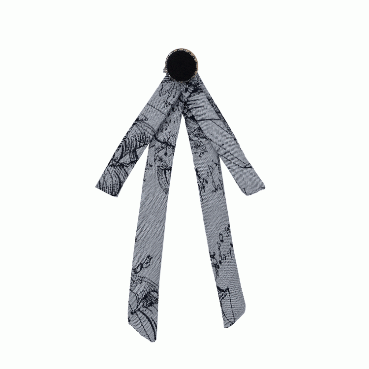 Tie Jacquard Bow Gray