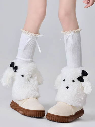 Shaggy Puppy Leg Warmers Calf Socks Set