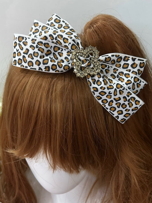 Rhinestone Hairclip Options Decorated 5 Pattern Color Leopard Bowknot