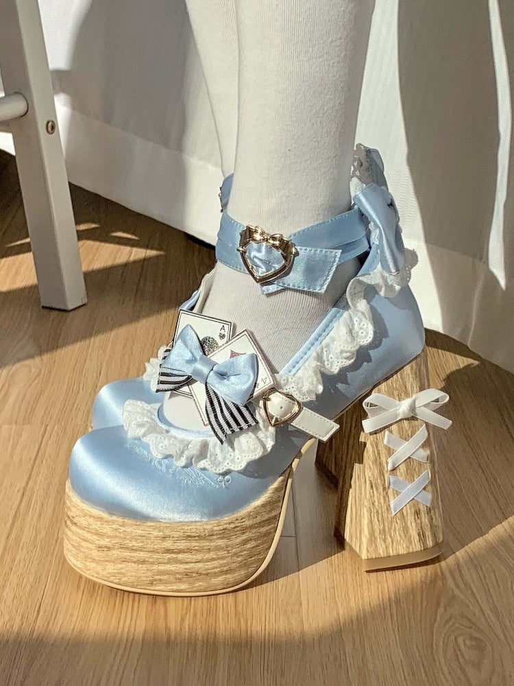 Alice im Wunderland Vibes Alice Blue Sweet Lolita Plateau Mary Janes