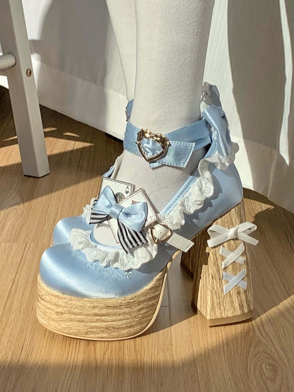 Alice im Wunderland Vibes Alice Blue Sweet Lolita Plateau Mary Janes
