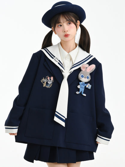 Zootopia Judy Dark Blue Preppy Loose Blazer