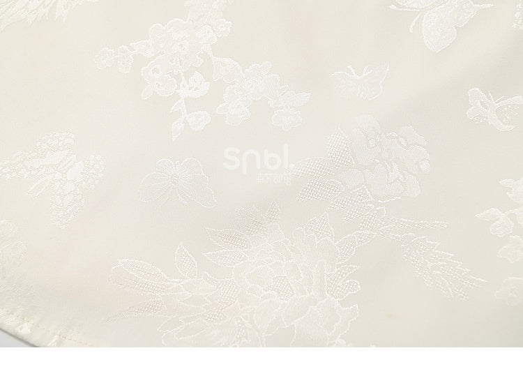 Cami and Embroidery Top Apricot Bird Floral