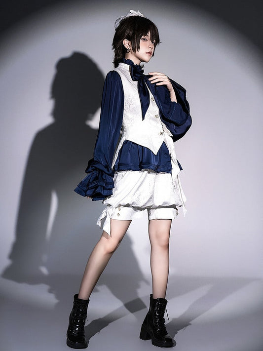 Knickerbockers Shorts Ouji Fabric Fashion Jacquard White