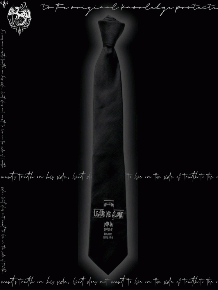 Tie Y2K Black Punk Cross Applique