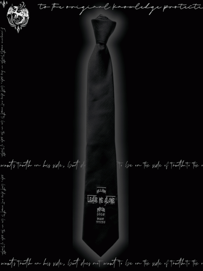 Tie Y2K Black Punk Cross Applique