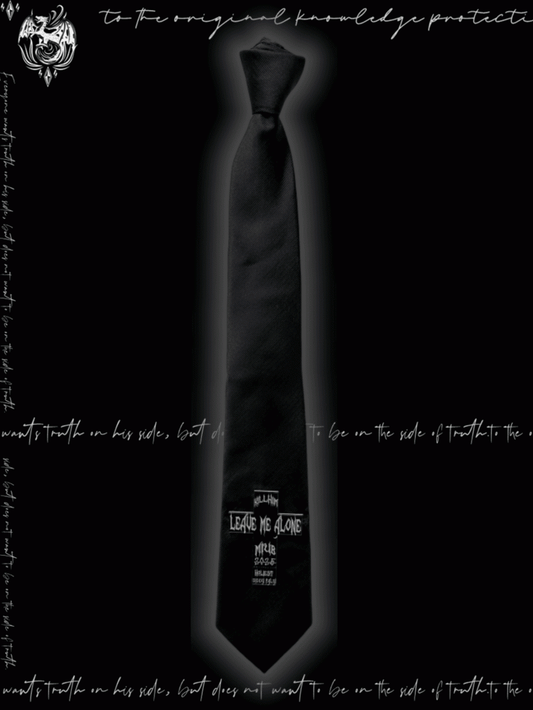 Tie Y2K Black Punk Cross Applique