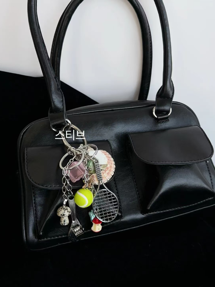 Porte-clés coquillage de tennis multi-éléments Y2K