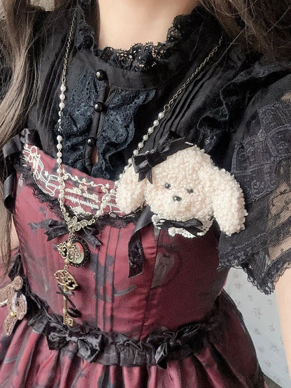 Creamy Fleece Poodle Brooch