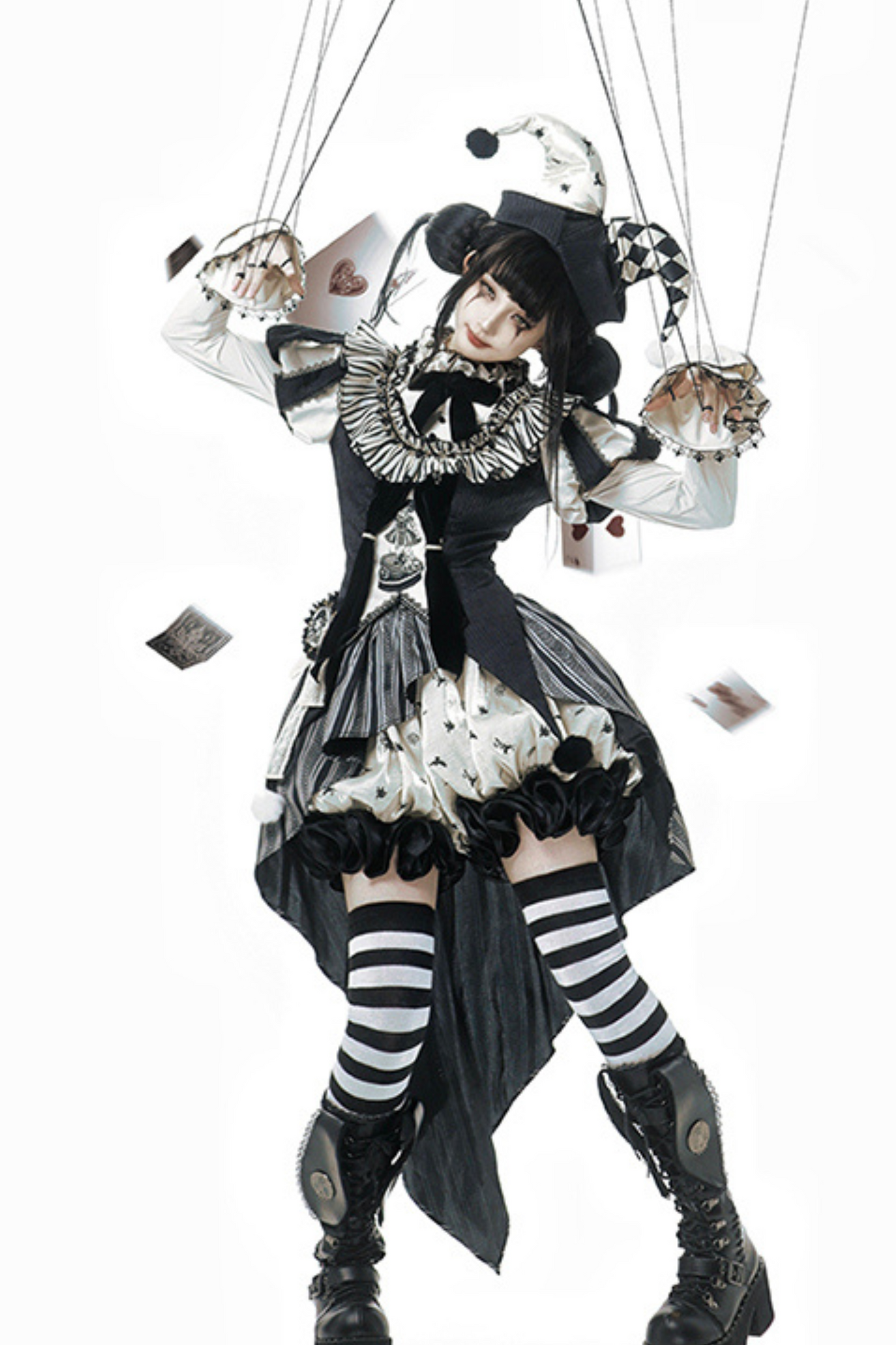 Seltsames Zirkus-Lolita-Set Pierrot Dark